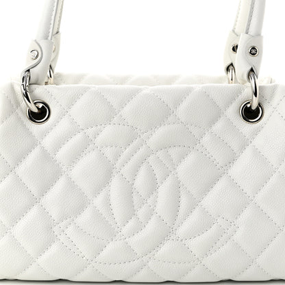 Chanel Caviar Quilted CC Timeless Bowler White 8 of 10