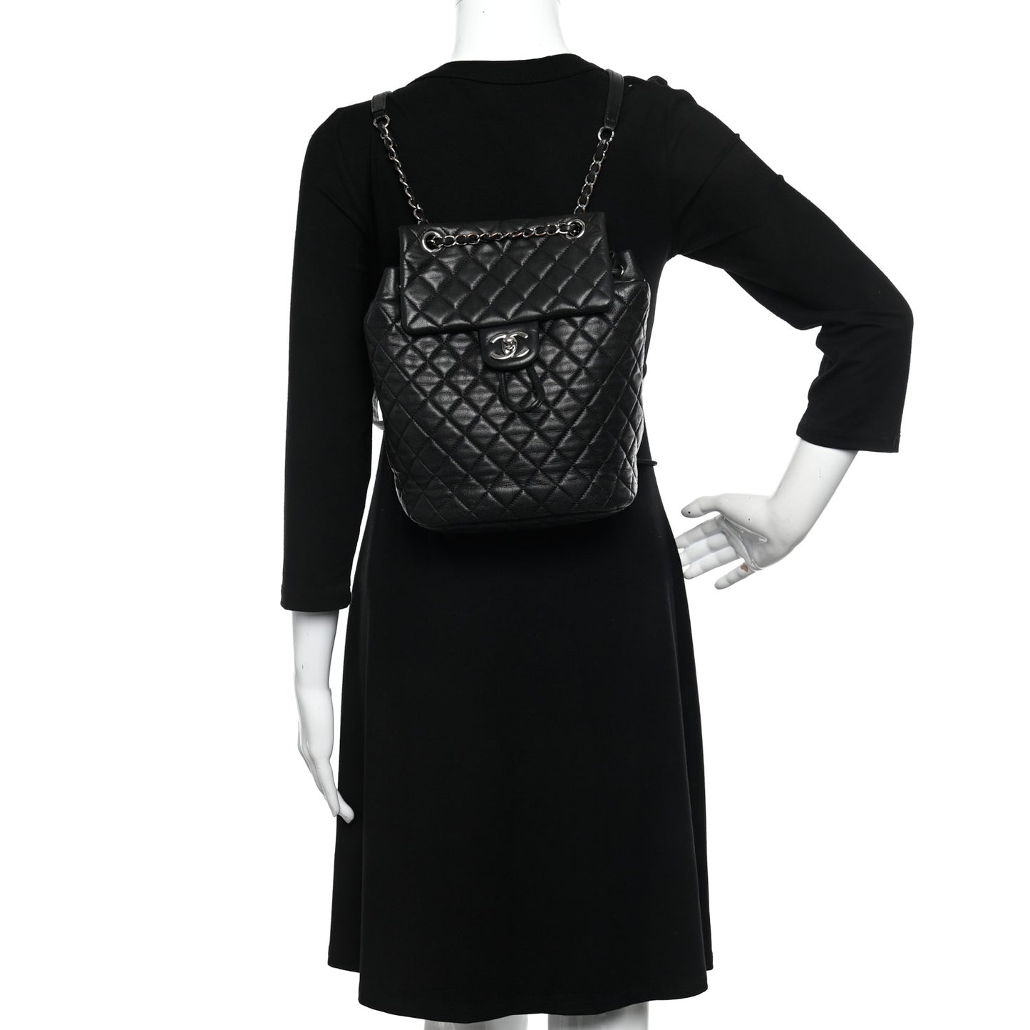 Lambskin Quilted Small Urban Spirit Backpack Black