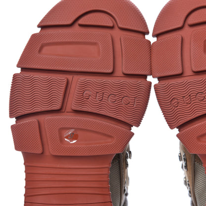 Gucci X SEGA Calfskin Suede Technical Canvas Womens Flashtrek High-Top Sneakers 37 Ardesia Cerise 8 of 9