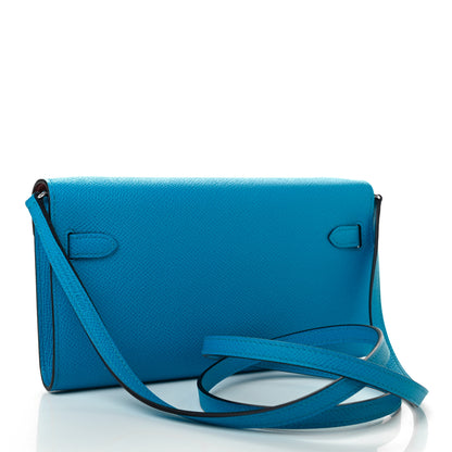 Hermes Epsom Verso Kelly Wallet To Go Bleu Frida Rouge H 2 of 7
