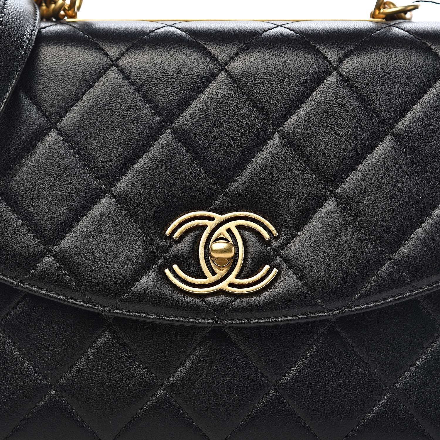 Chanel Lambskin Quilted Large Trendy Spirit Top Handle Bag Black 11 of 13