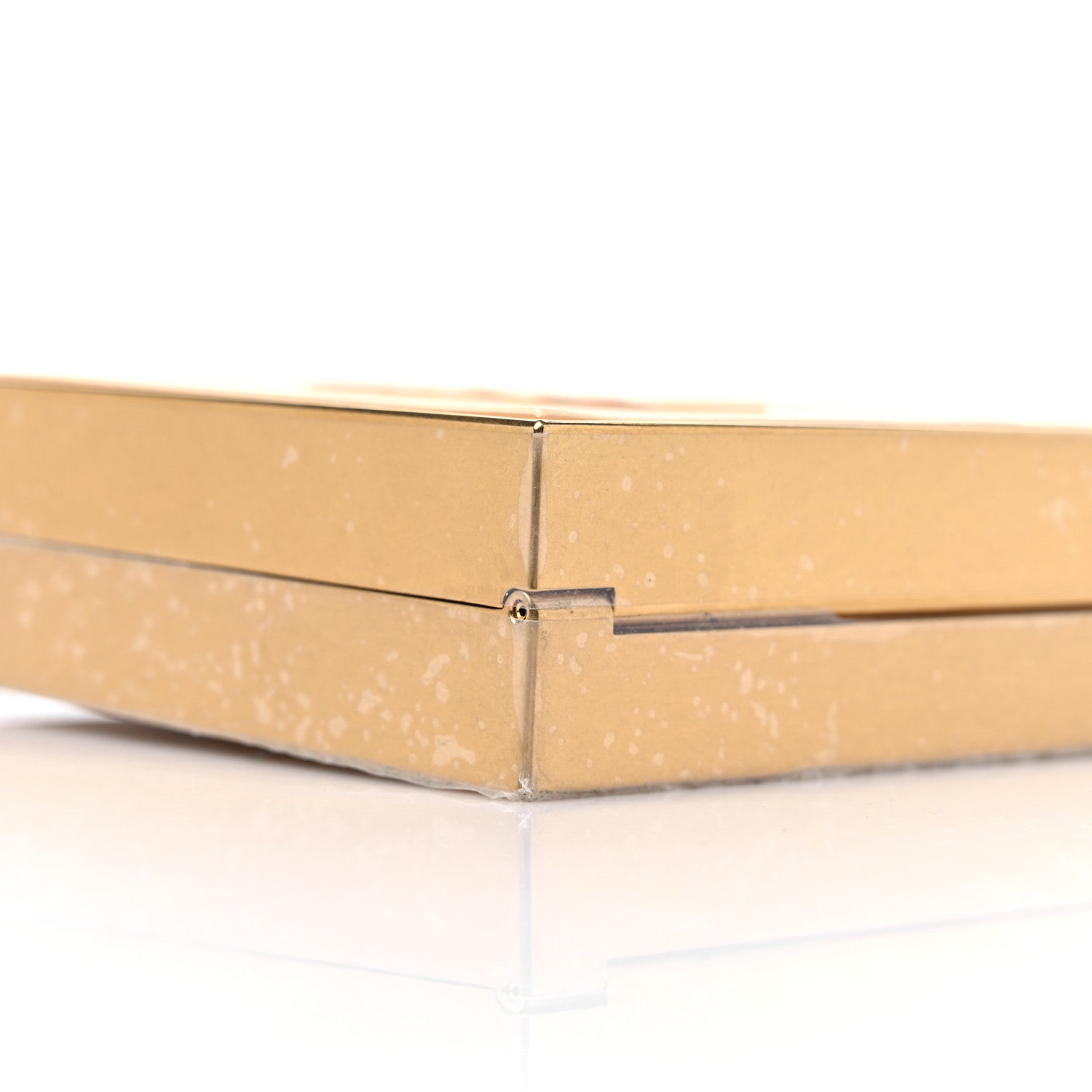 Saint Laurent Plexiglass Monogram Minaudiere Tuxedo Box Clutch Pale Sun Oro Antico 8 of 10