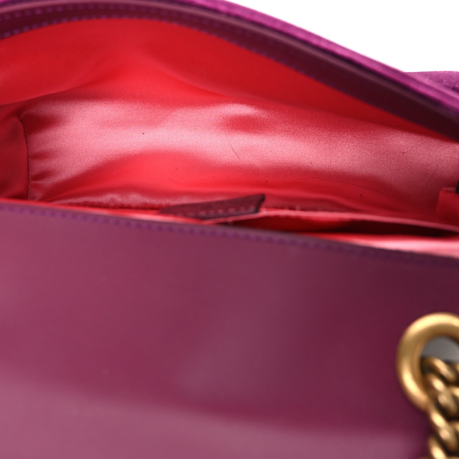 Gucci Velvet Matelasse Mini GG Marmont Shoulder Bag Fuchsia Violet Cyclamen 5 of 10