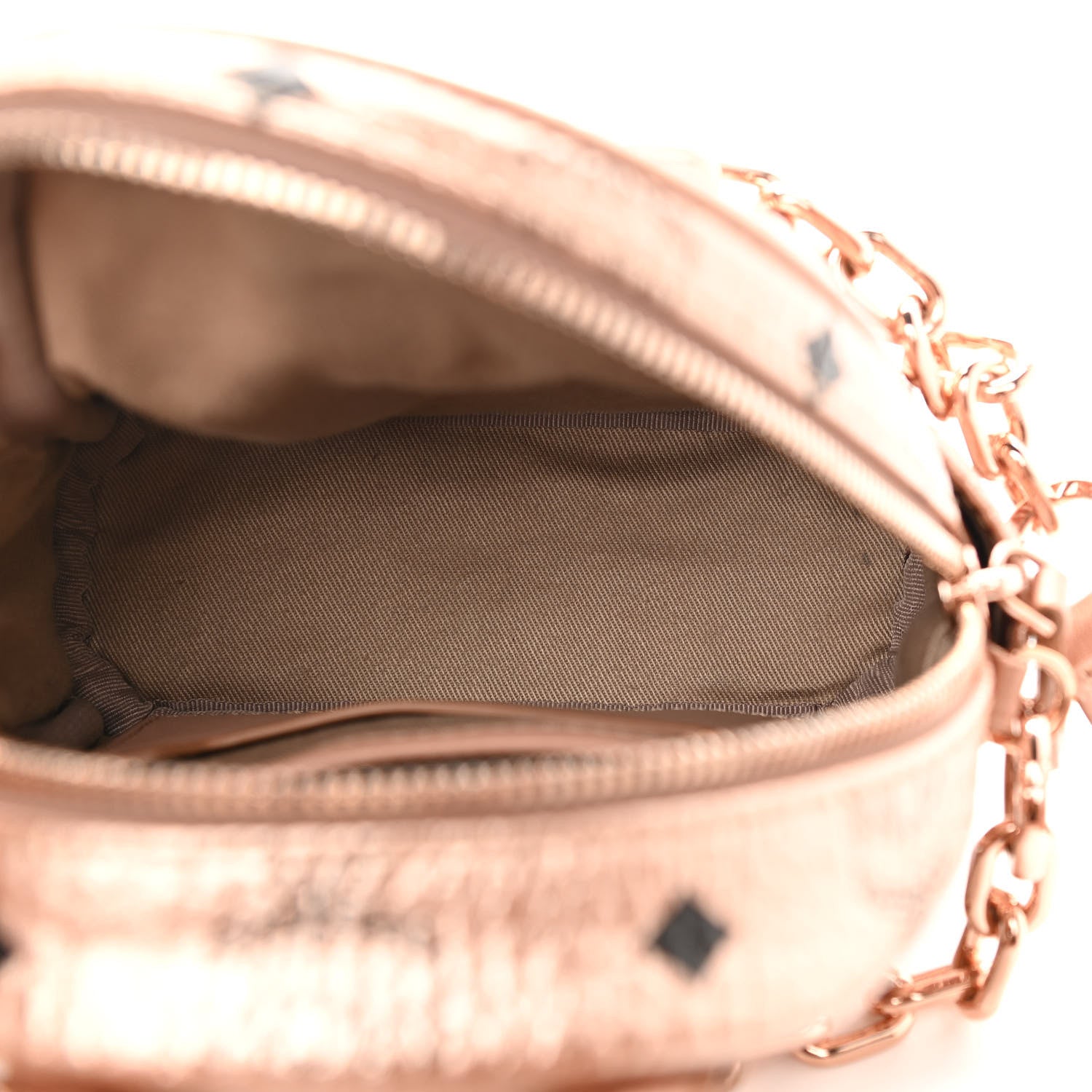 MCM Metallic Visetos Studded X-Mini Bebe Boo Backpack Champagne Gold 5 of 11