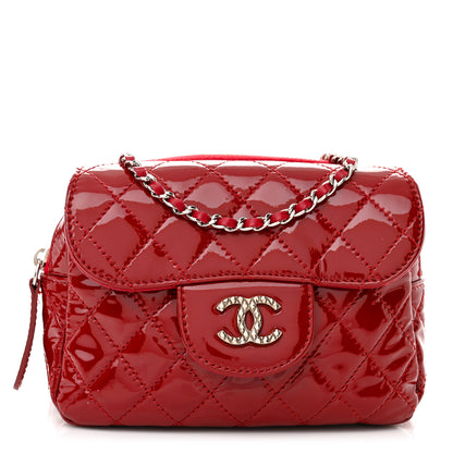 Chanel Patent Brilliant Mini Flap WOC Bag Red 1 of 12