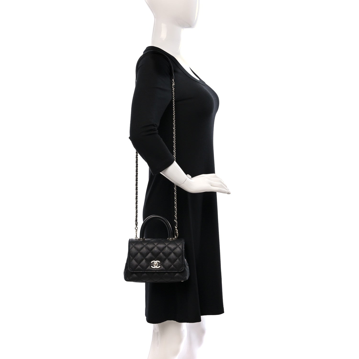 Chanel Caviar Quilted Extra Mini Coco Handle Flap Black 2 of 11