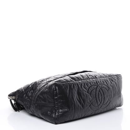 Chanel Coated Canvas Quilted Large Garment Travel Bag Black 5 of 16