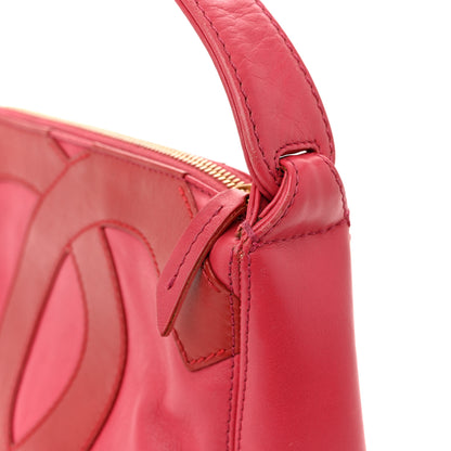 Chanel Calfskin Small CC Stitched Shoulder Bag Pink Red 13 of 16