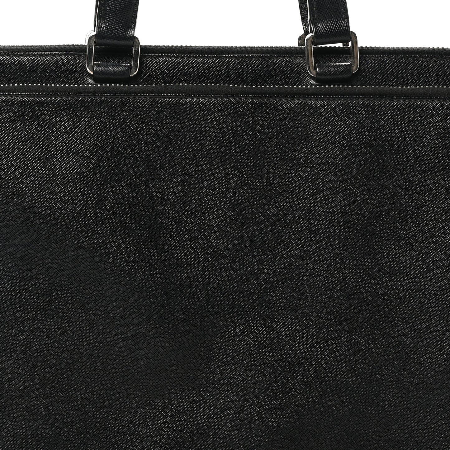 Saffiano Cuir Travel Front Zip Pocket Briefcase Black