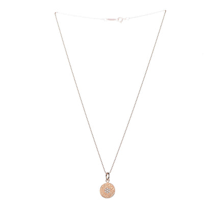 Tiffany 18K Rose Gold Diamond 1837 Circle Charm Pendant Necklace 4 of 7