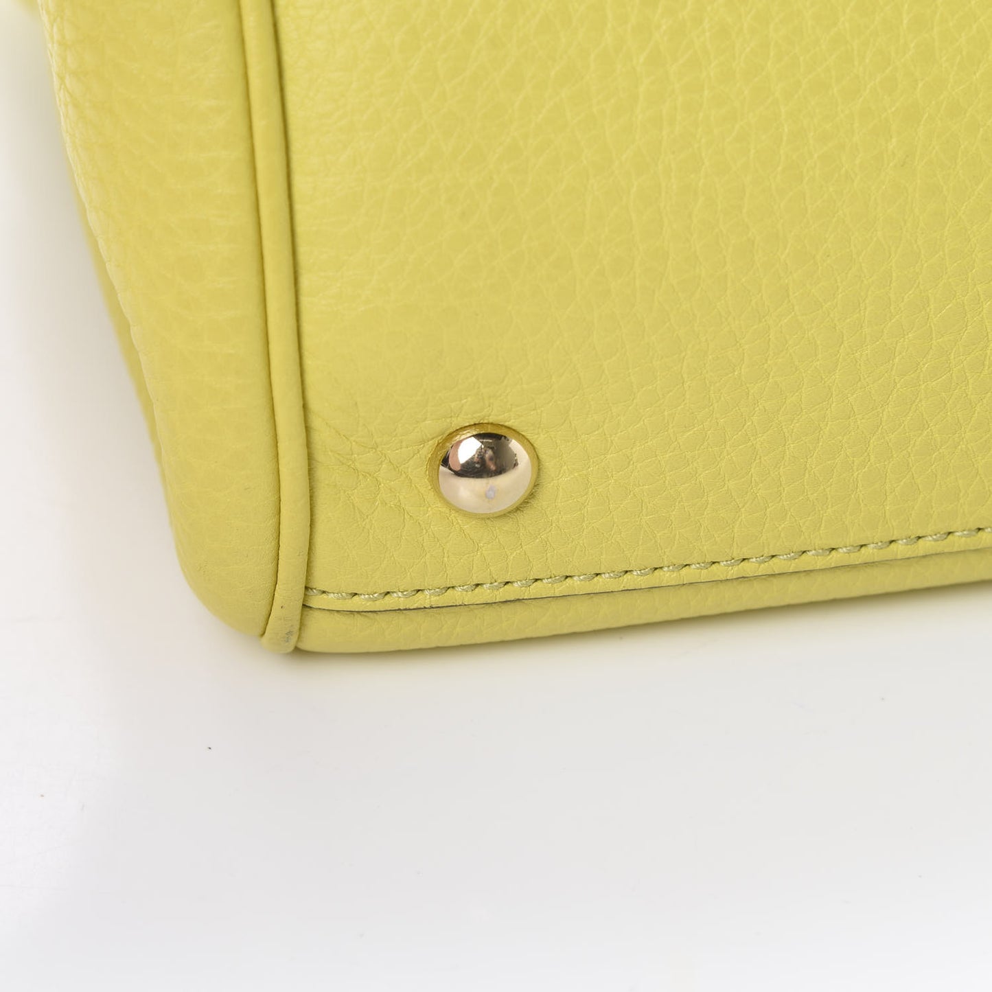 Pebbled Calfskin Medium Bamboo Shopper Tote Citrus