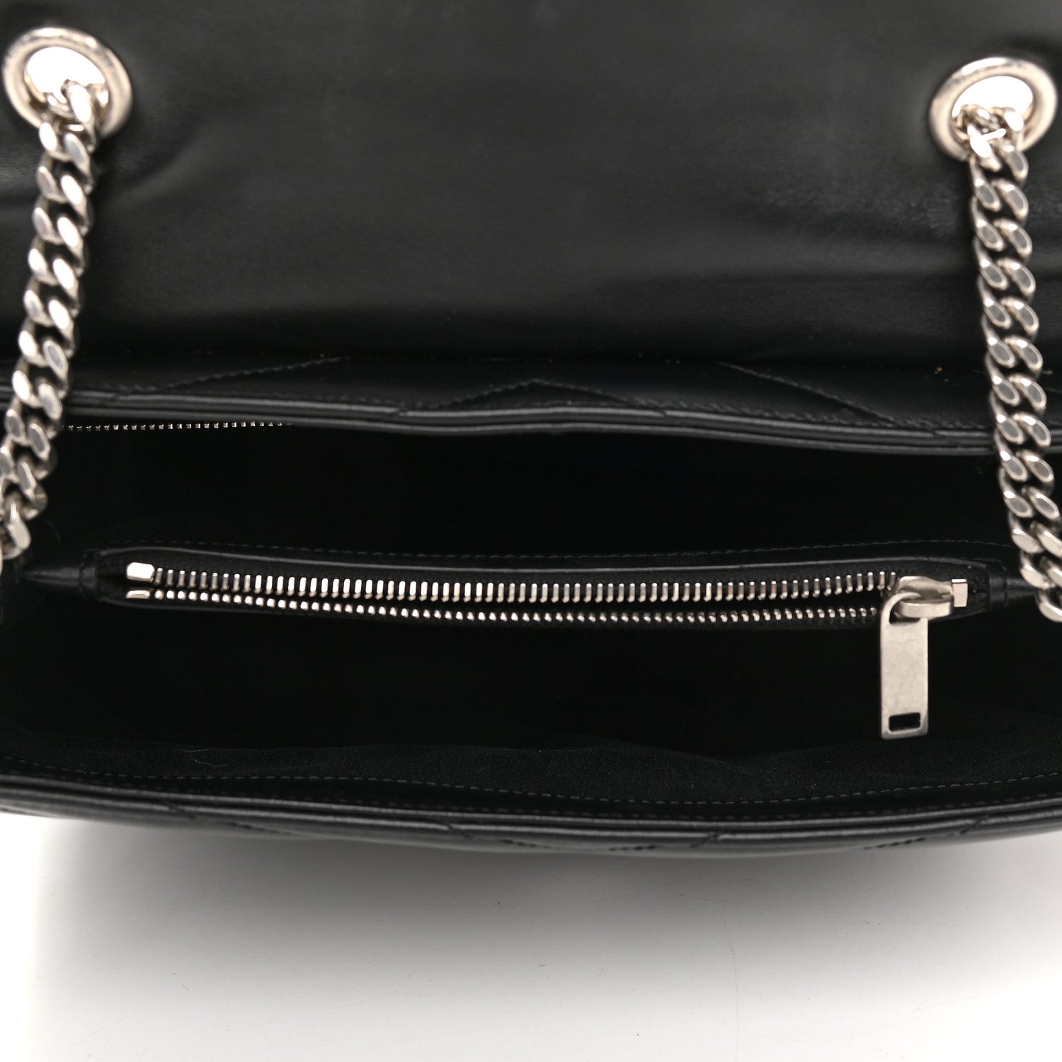 Saint Laurent Calfskin Y Quilted Monogram Medium Loulou Chain Satchel Black 5 of 13