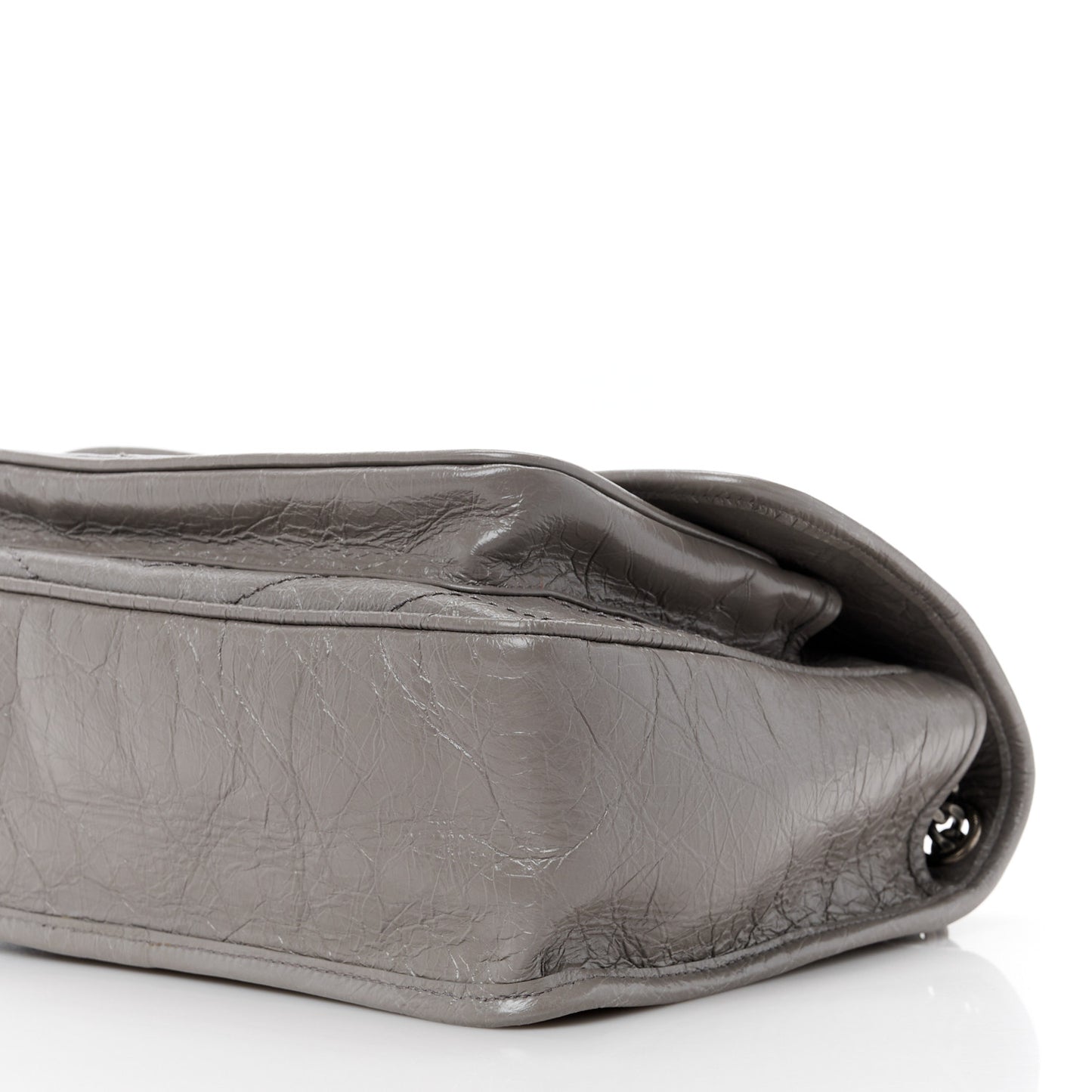 Crinkled Calfskin Matelasse Monogram Medium Niki Chain Satchel Fog