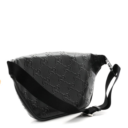 Gucci Calfskin GG Tennis Embossed Pocket Belt Bag Black 2 of 9