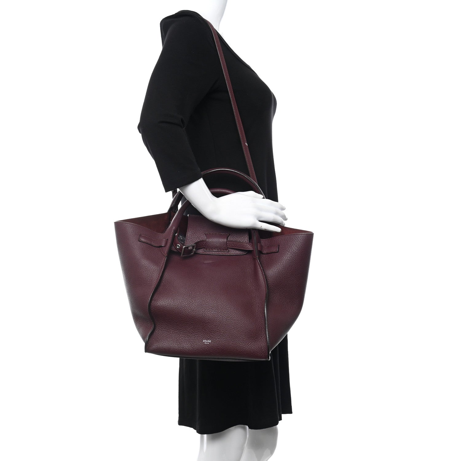 Celine Supple Grained Calfskin Small Big Bag Wine 3 of 11