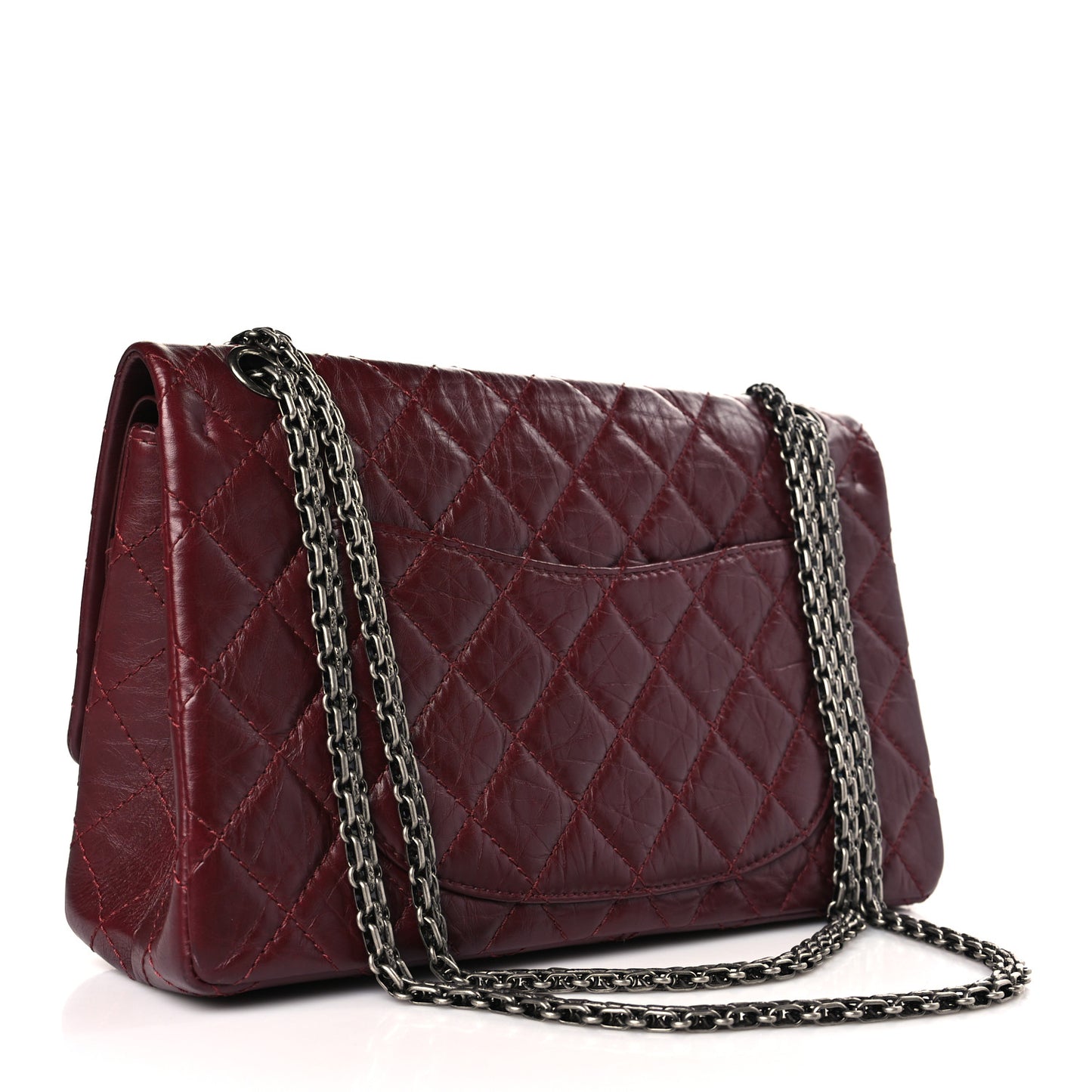 Aged Calfskin Quilted 2.55 Reissue 226 Flap Dark Burgundy