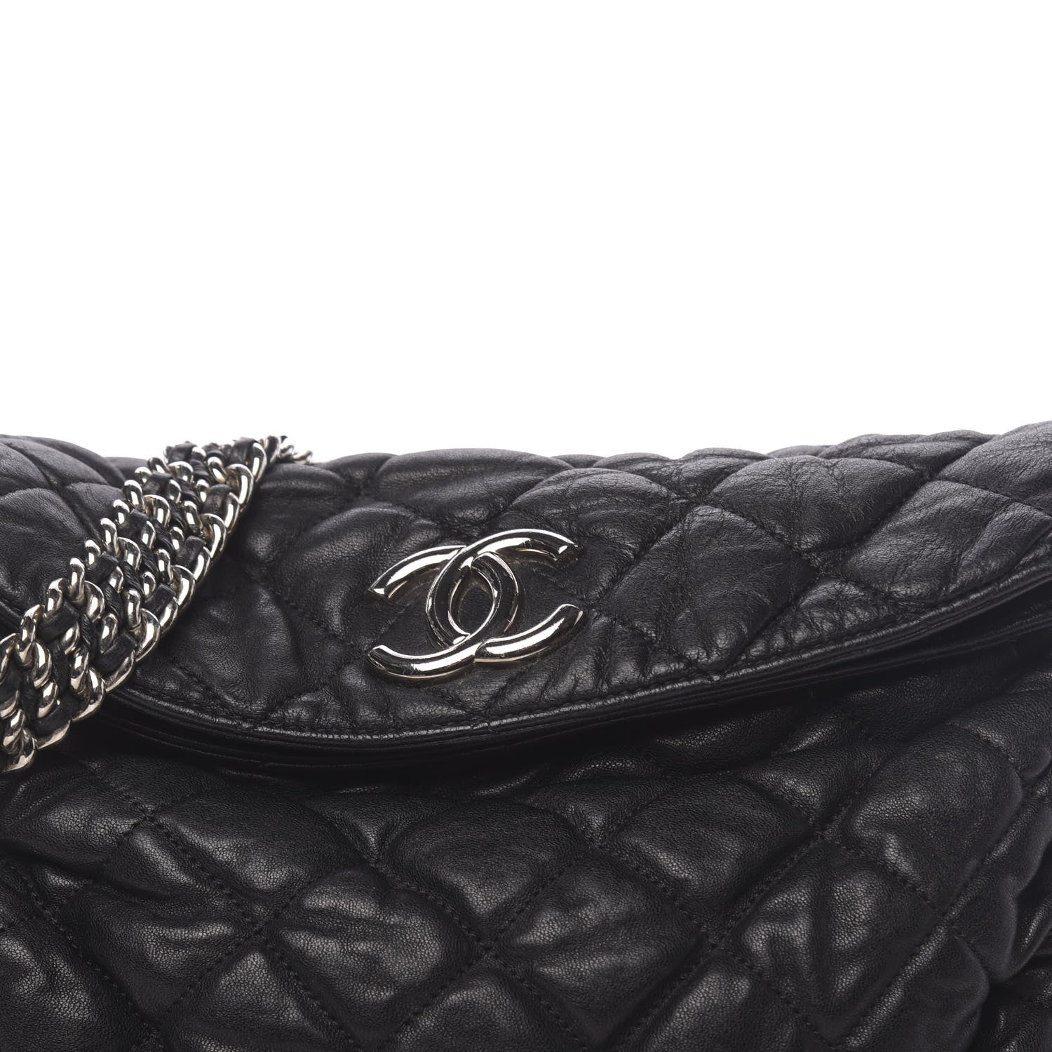Chanel Washed Lambskin Chain Around Hobo Black 14 of 16