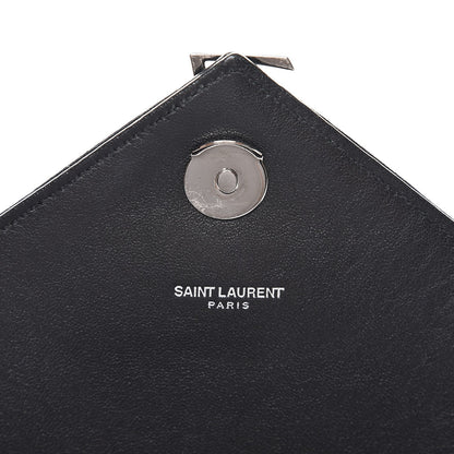 Saint Laurent Sheepskin Matelasse Chevron Monogram Large College Satchel Black 7 of 8