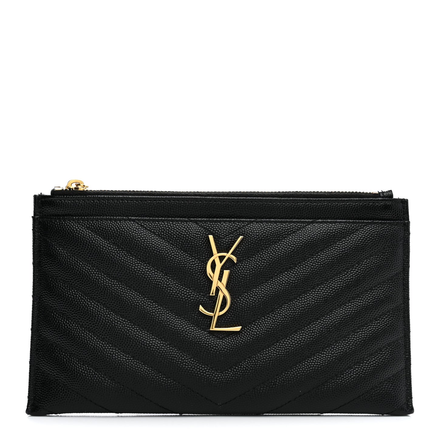 Grain De Poudre Chevron Monogram Bill Pouch Black