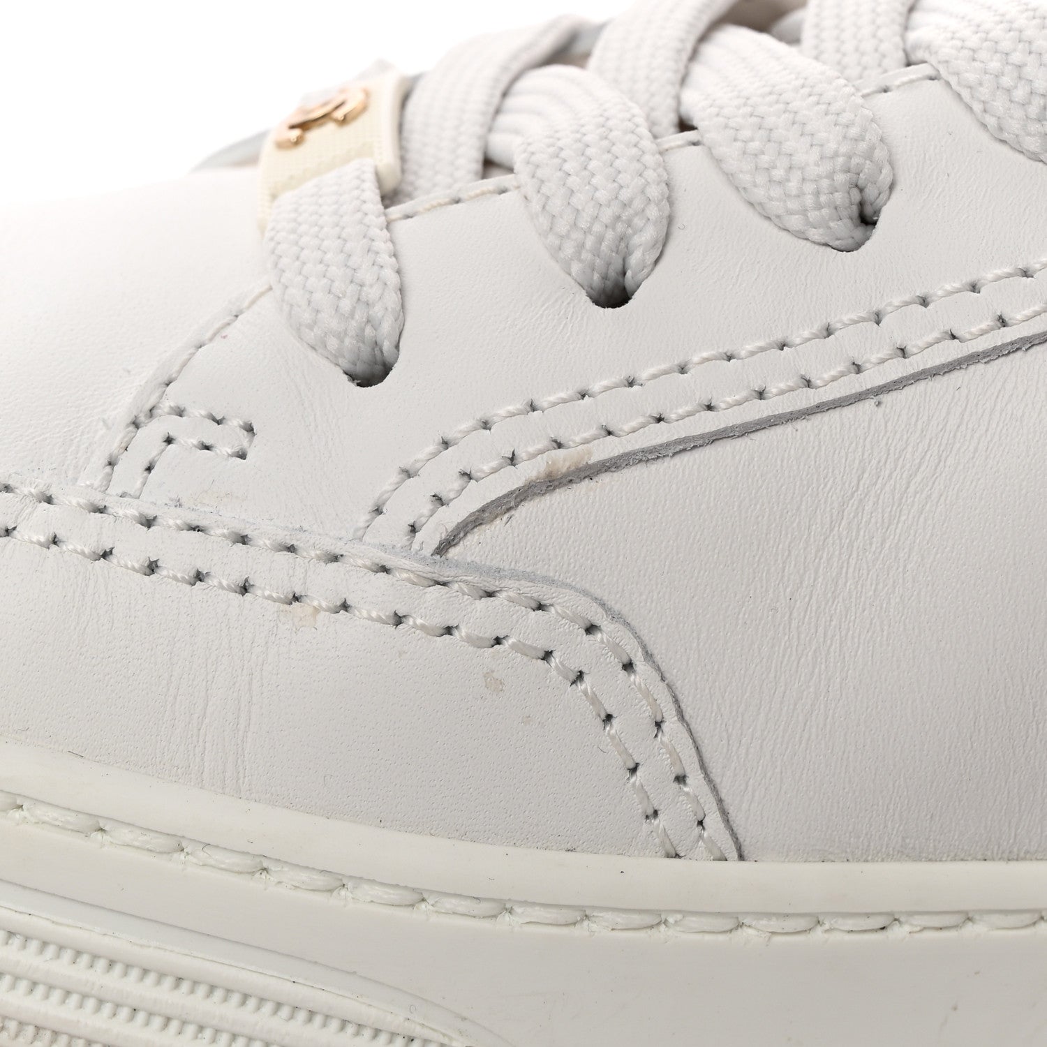Chanel Calfskin Womens CC Logo Sneakers 37 White 14 of 16