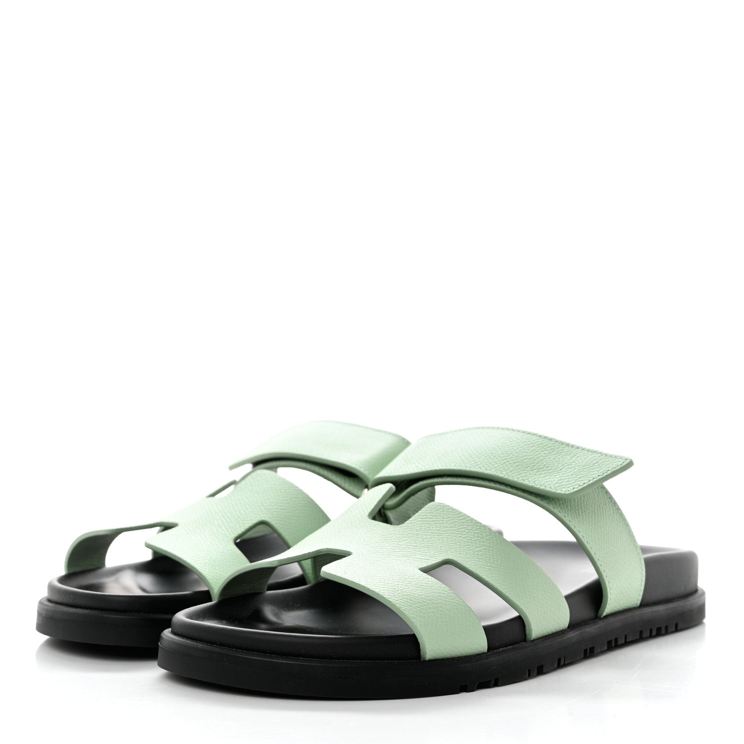Hermes Epsom Womens Chypre Sandals 38 Vert Jade 3 of 9