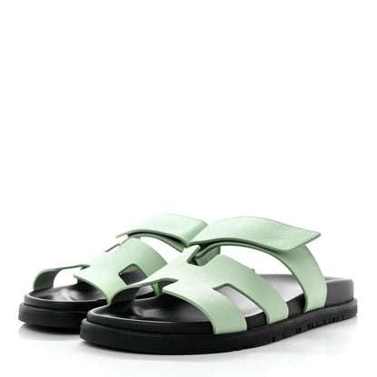 Hermes Epsom Womens Chypre Sandals 38 Vert Jade 3 of 9
