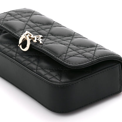 Christian Dior Lambskin Cannage Dior Talk Phone Pouch Black 10 of 11