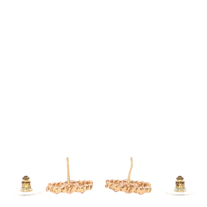 Chanel Pearl Crystal Chain Link CC Earrings Gold Red Pink Yellow 3 of 5
