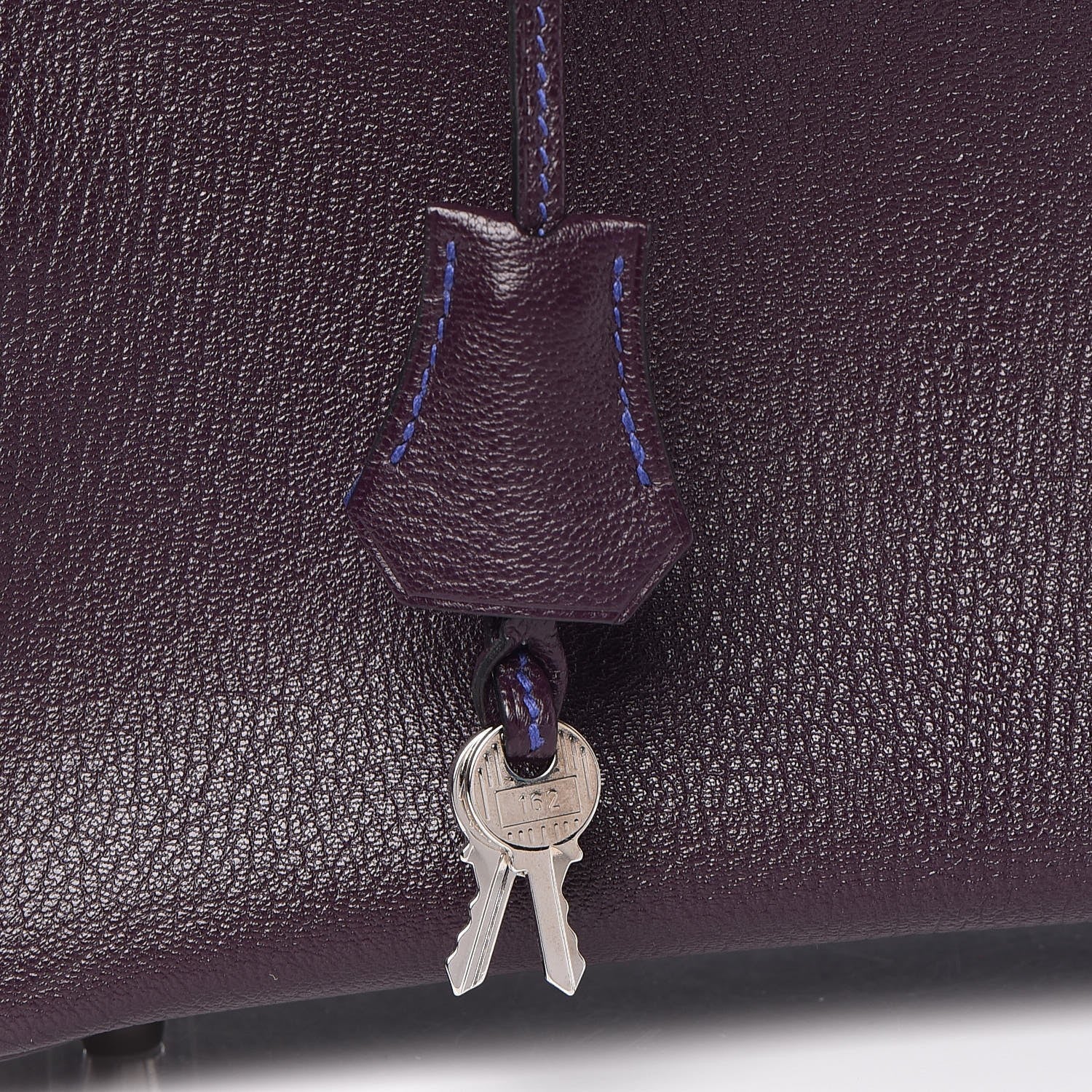 Hermes Chevre Mysore Bi-Color Horseshoe Birkin 30 Raisin Bleu Electrique 20 of 36