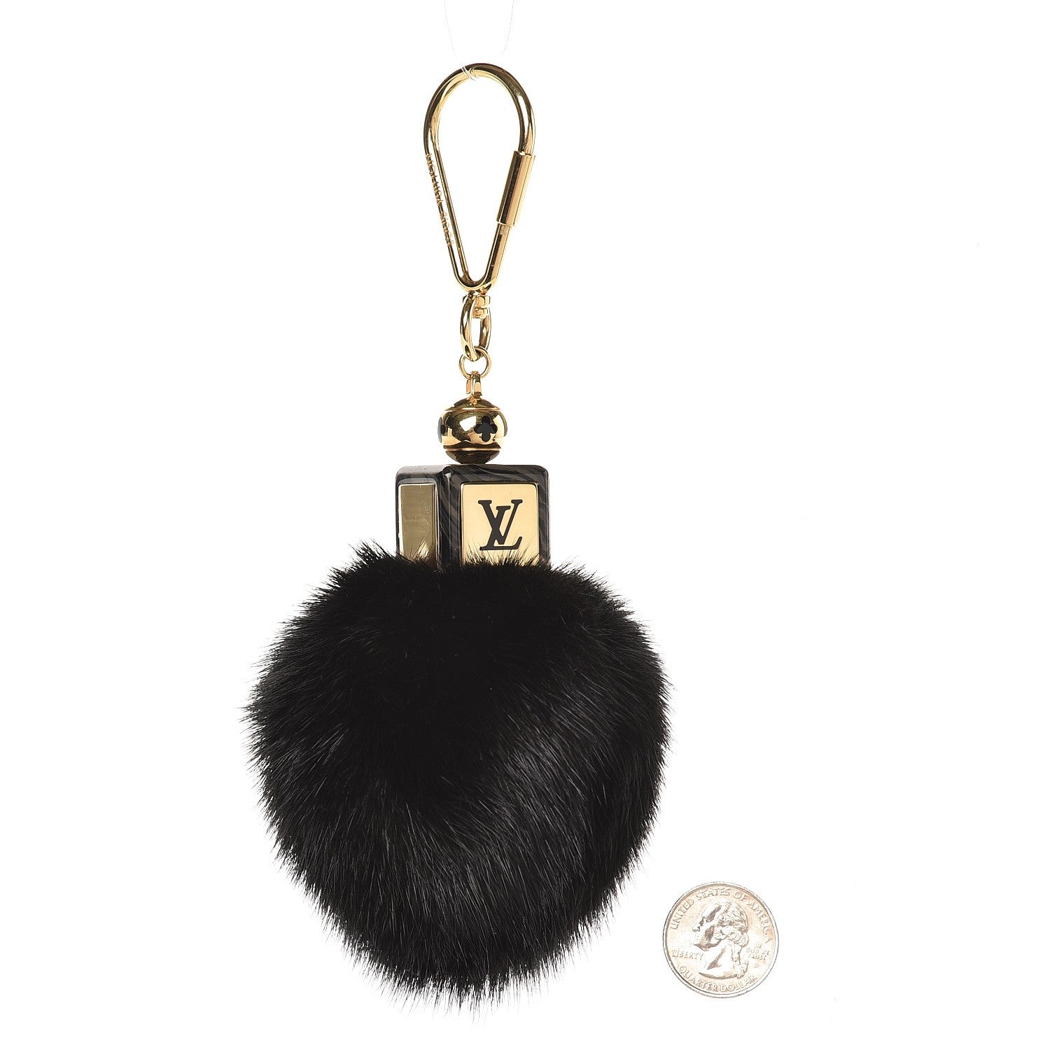Louis Vuitton Mink Fur Fluffy Bag Charm Black 2 of 3