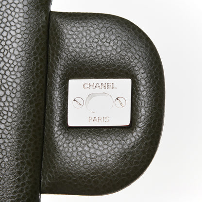 Chanel Caviar Quilted Jumbo Double Flap Dark Green 7 of 11