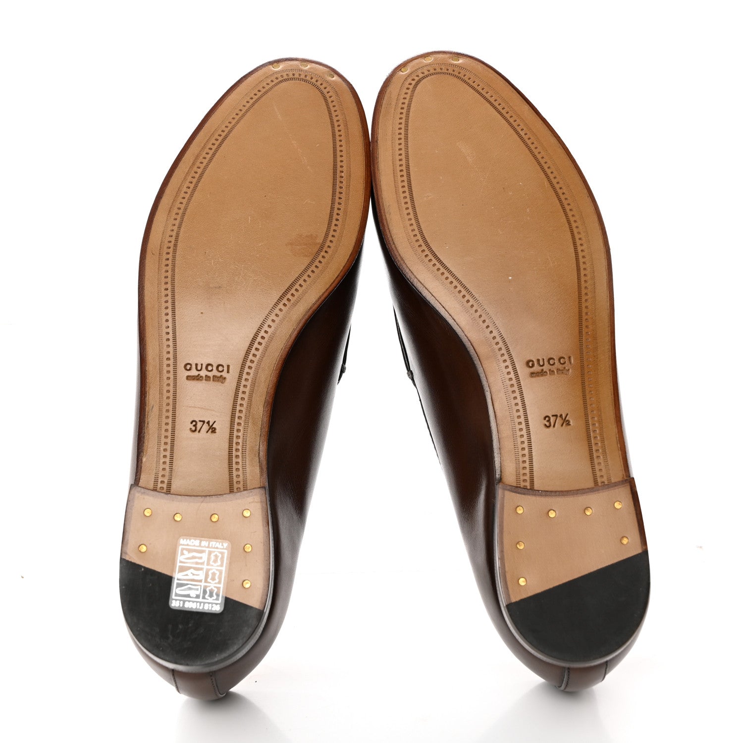 Gucci Calfskin Womens Jordaan Loafers 37.5 Fondente Brown 5 of 9