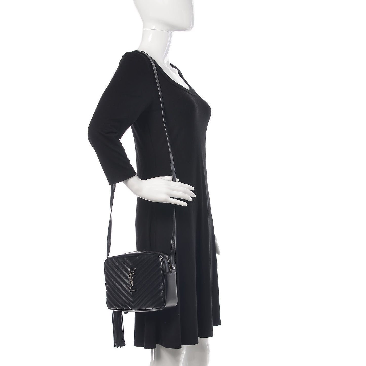 Calfskin Matelasse Monogram Lou Camera Bag Black