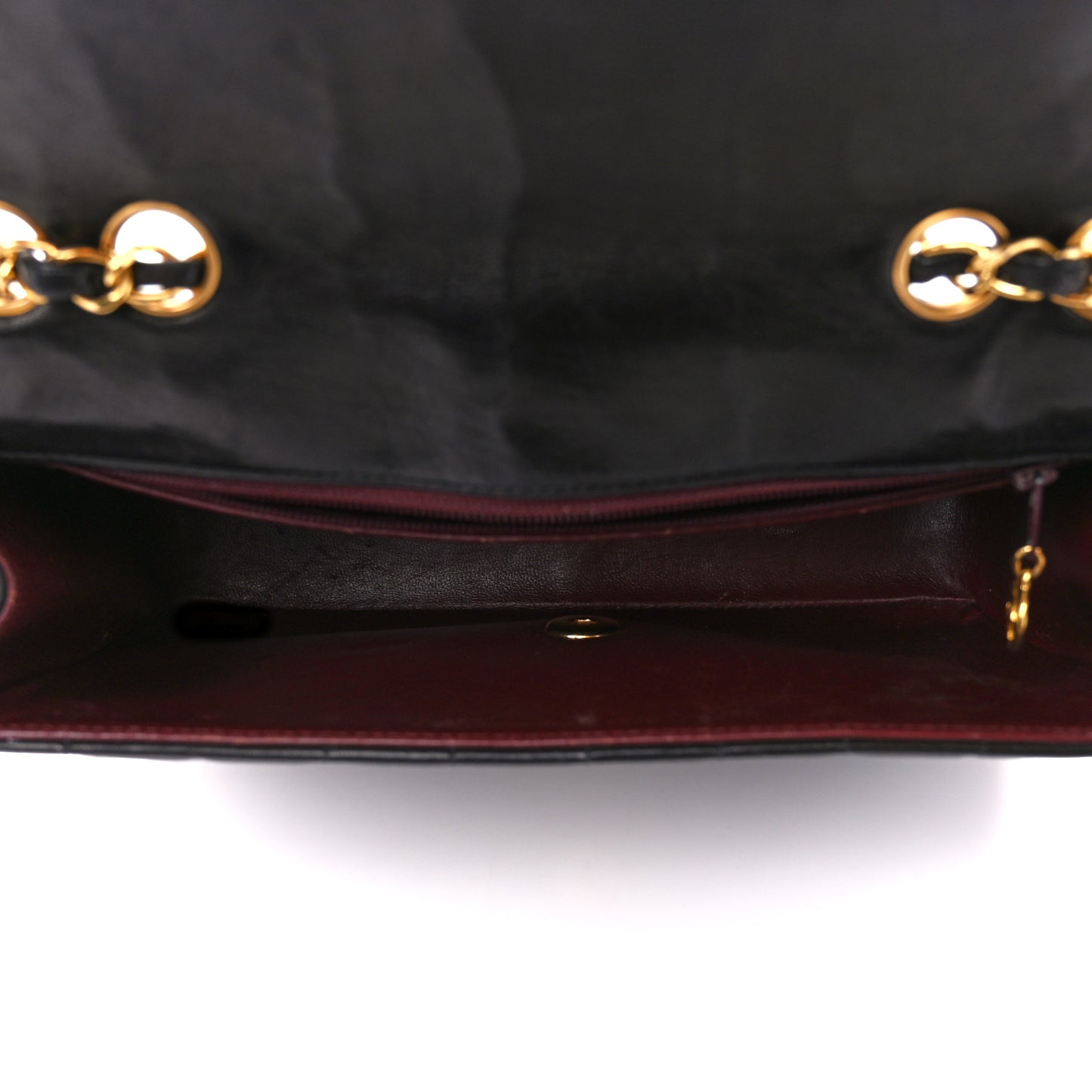 Lambskin Chevron Quilted Envelope Single Flap Black