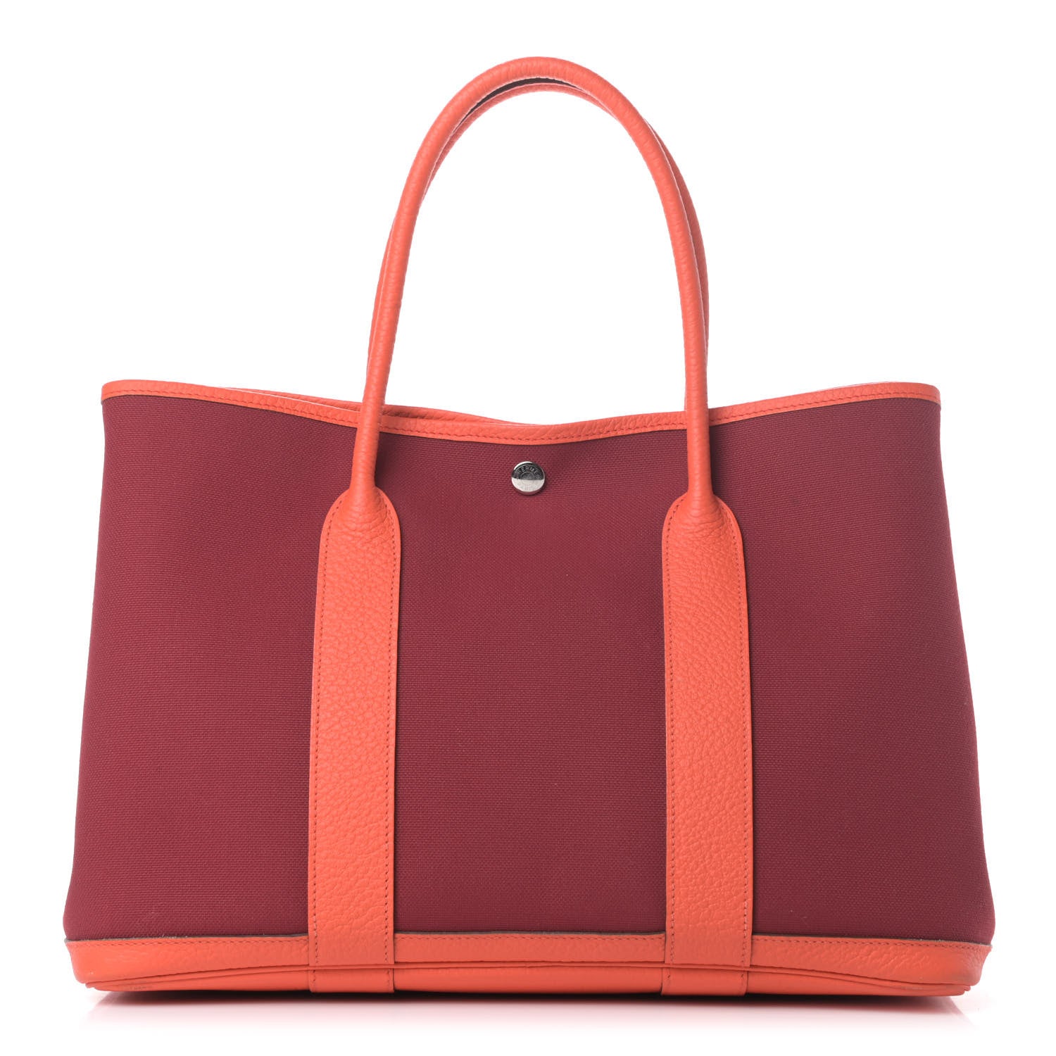 Hermes Toile Militaire Vache Country Garden Party 36 MM Rouge Grenat Orange Poppy 1 of 8