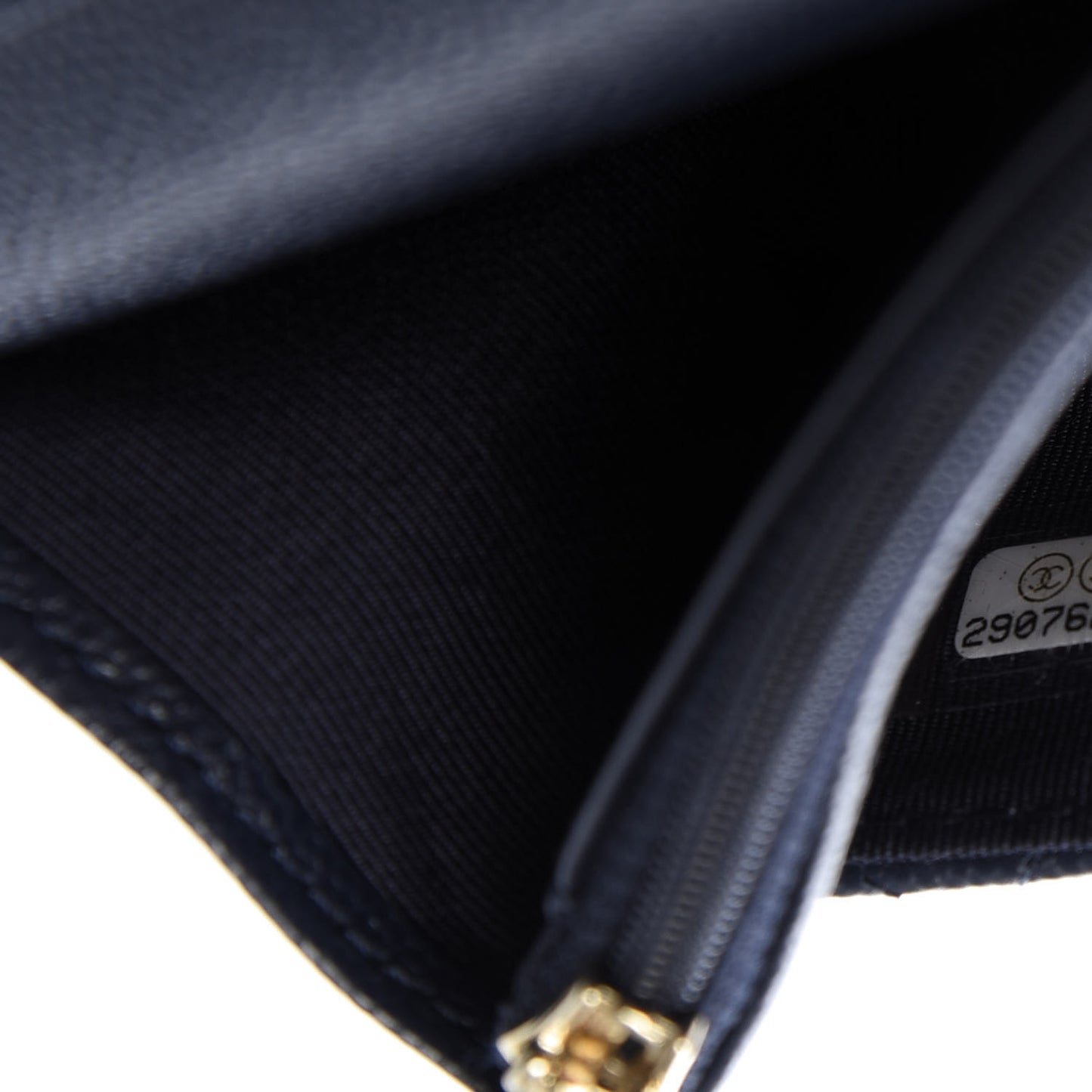 Caviar Quilted Wallet On Chain WOC Navy Blue