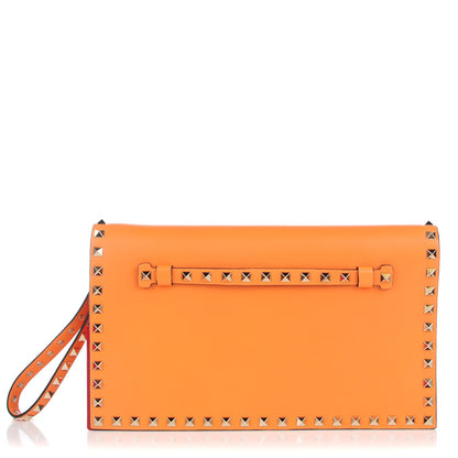 Valentino Garavani Nappa Rockstud Wristlet Clutch Melon Sorbet 1 of 7