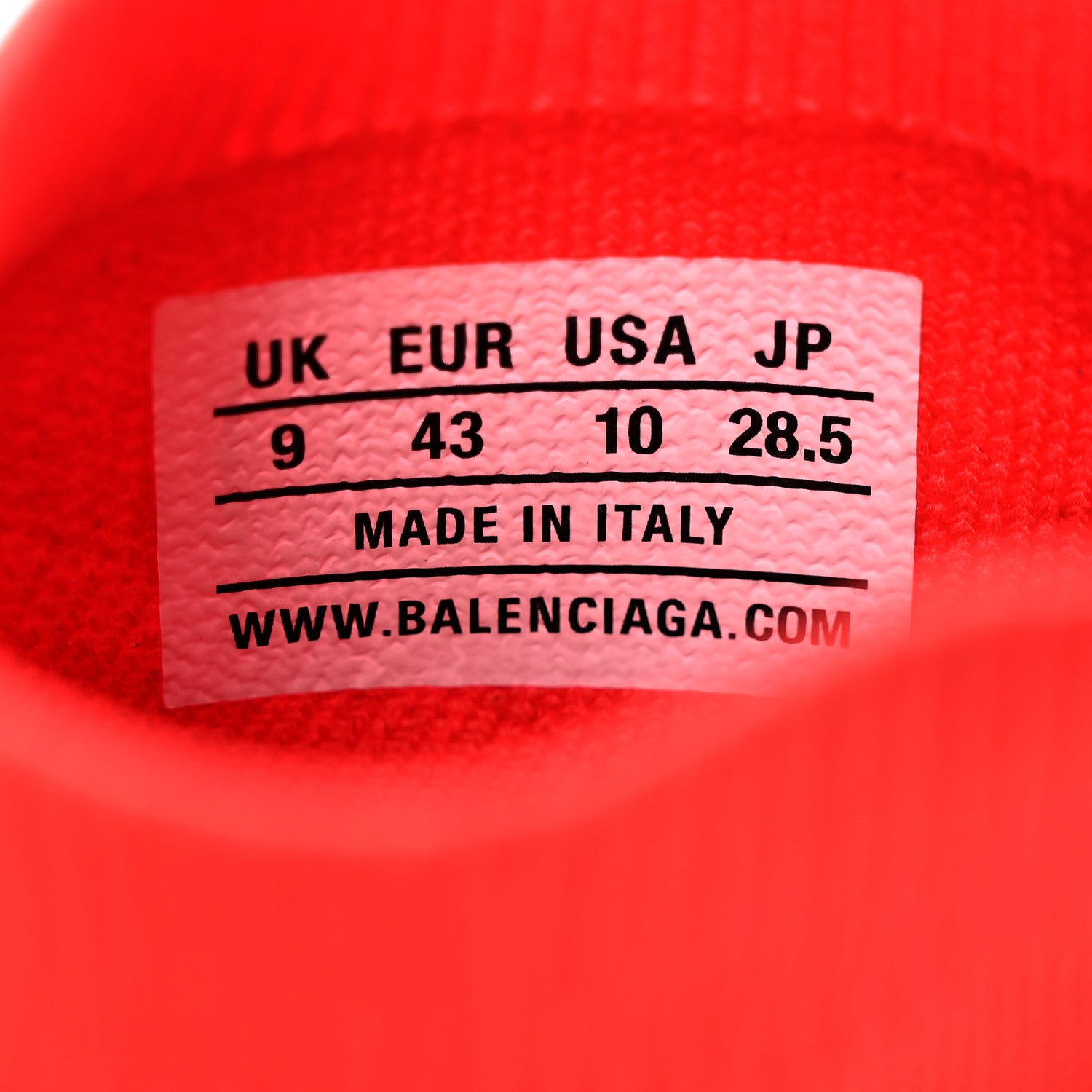 Balenciaga Neoprene Knit Mens Speed Graffiti Sneakers 43 Red White Black 9 of 14