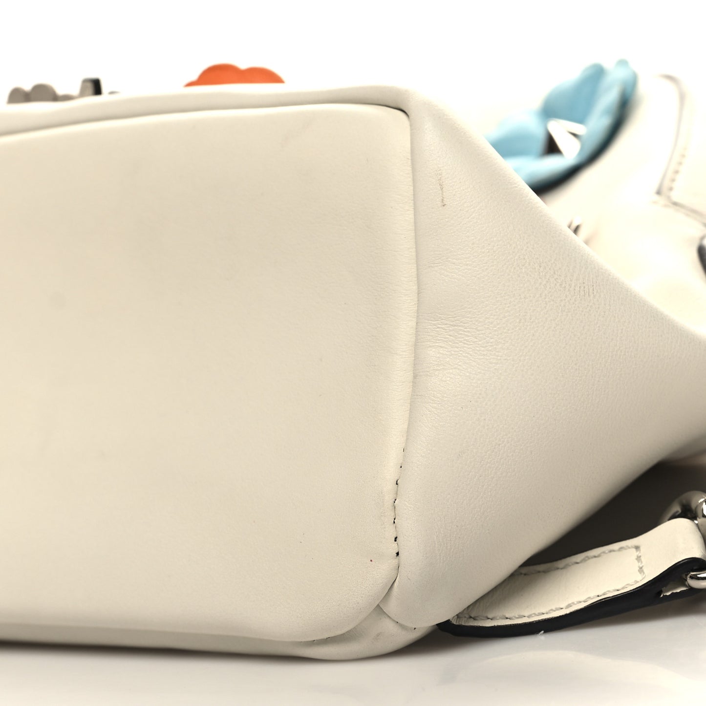 Vitello Dolce Flowerland Studded Mini Backpack White Ice Multicolor