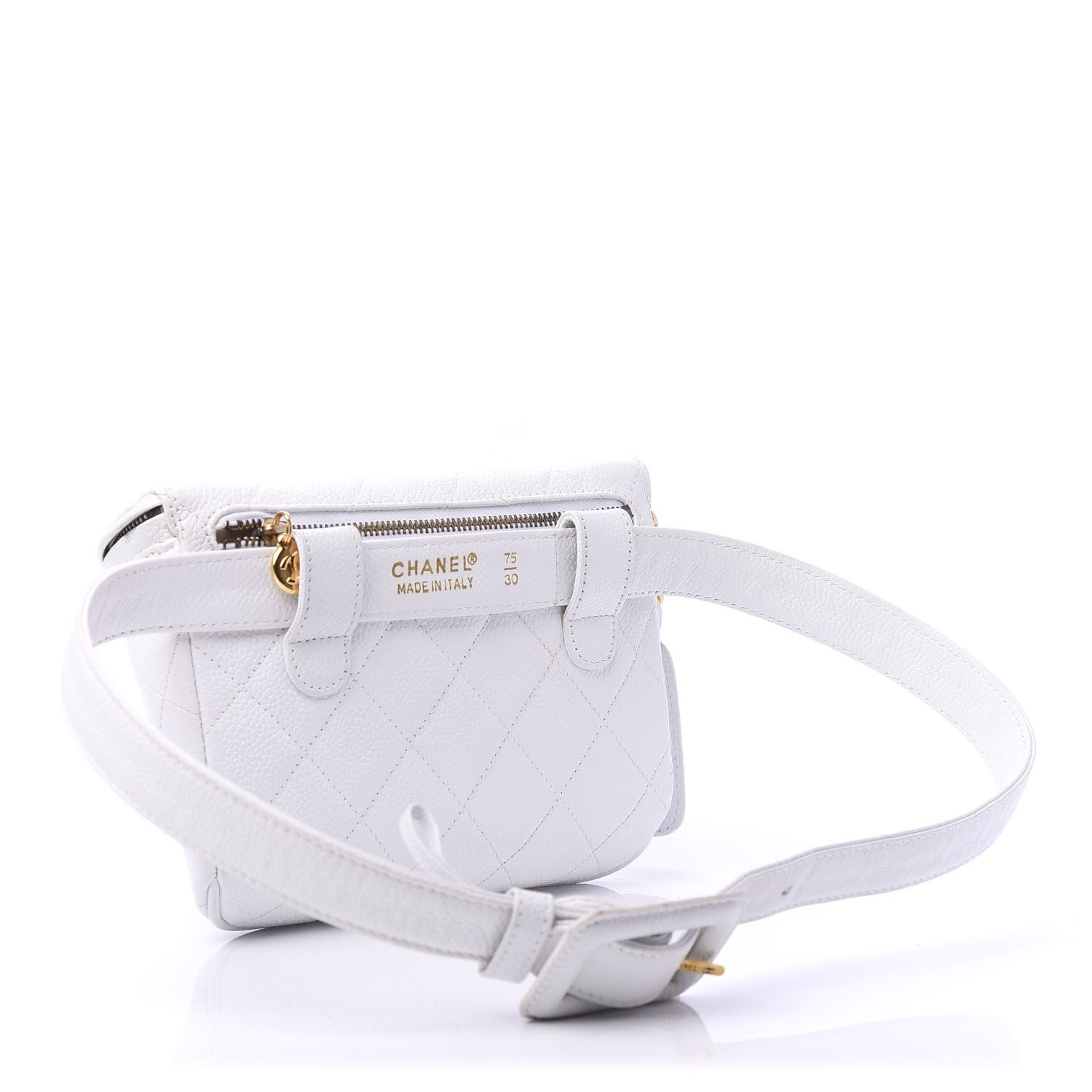Chanel Caviar Quilted Belt Bag White 75 30 3 of 11