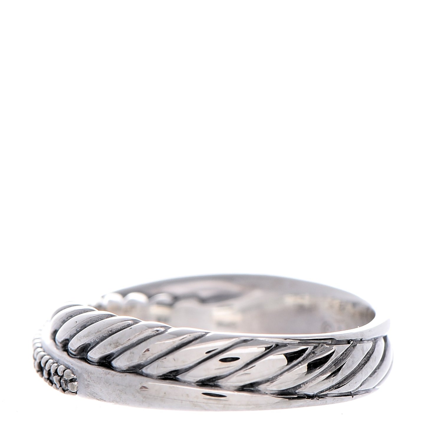 Sterling Silver Diamond 5mm Crossover Ring 54 7