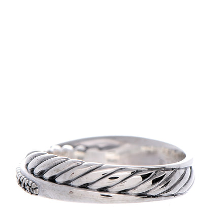 David Yurman Sterling Silver Diamond 5mm Crossover Ring 54 7 3 of 5