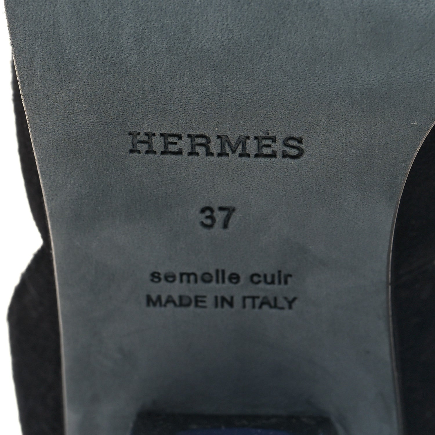 Hermes Suede Goatskin Polycarbonate Womens Flirt 60 Sandals 37 Black Ombre 7 of 9