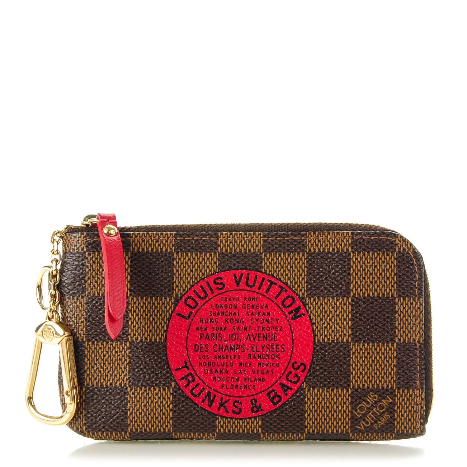 Louis Vuitton Damier Ebene Complice Trunks and Bags Key Pouch Red 1 of 6