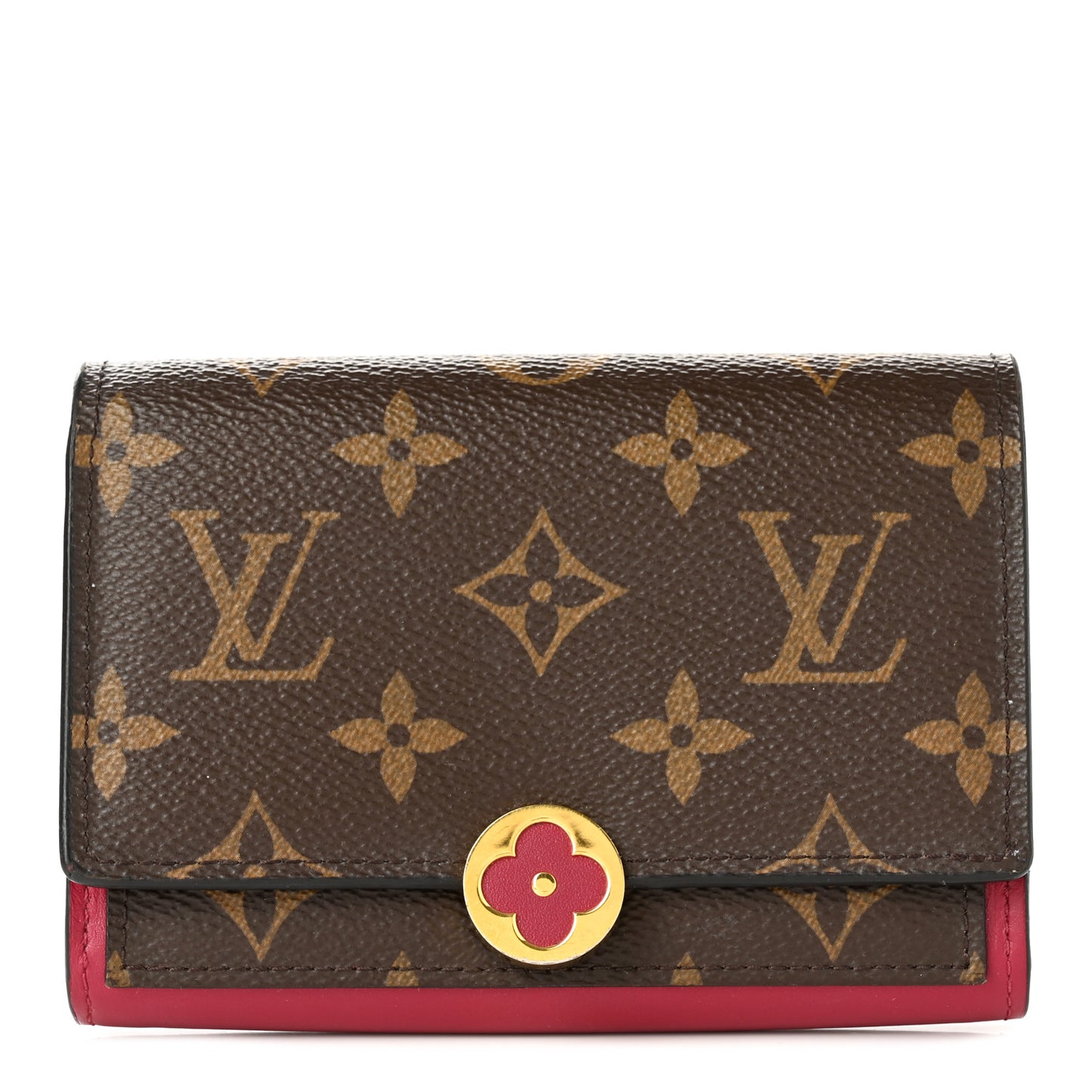 Monogram Flore Compact Wallet Coquelicot