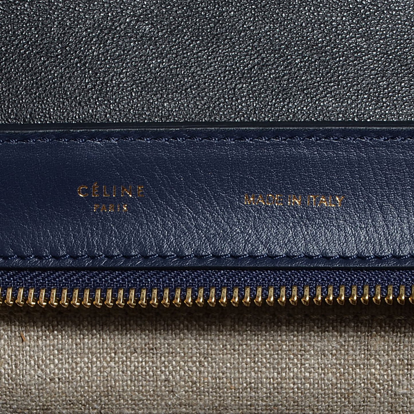 Smooth Calfskin Canvas Medium Trapeze Navy Blue