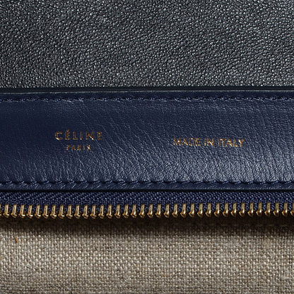 Celine Smooth Calfskin Canvas Medium Trapeze Navy Blue 6 of 8