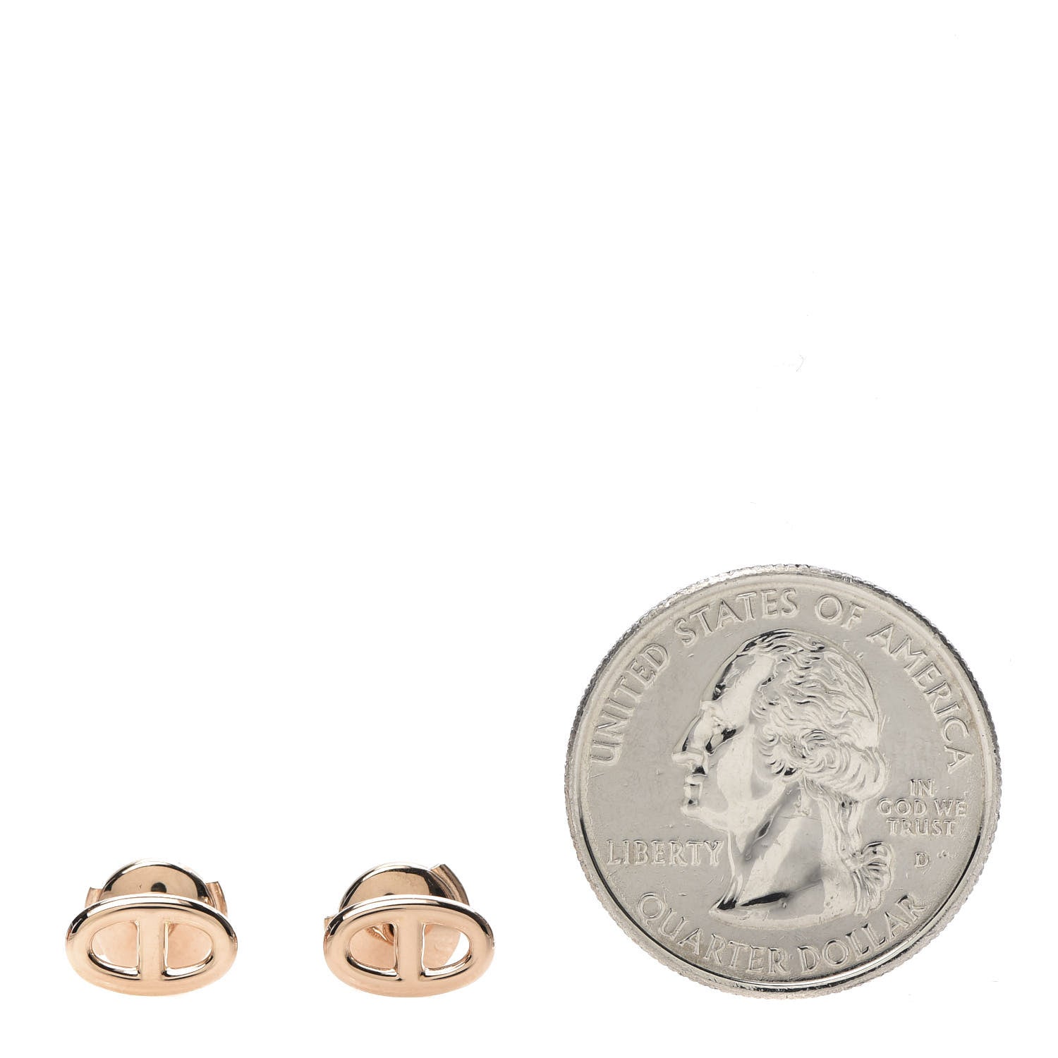 Hermes 18K Rose Gold TPM Farandole Stud Earrings 2 of 6