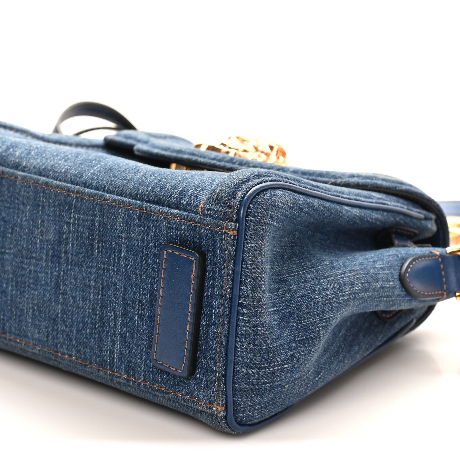 Versace Denim La Medusa Chain Tote Navy Blue 1836318 – FASHIONPHILE