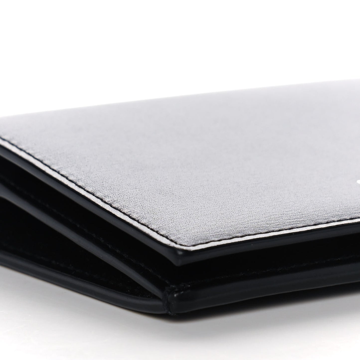 Calfskin Fragments Flap Wallet Black